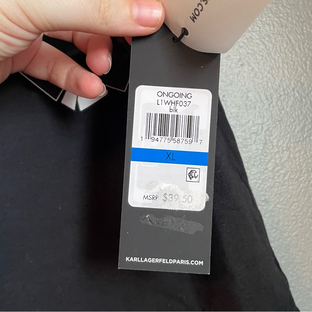 NWT Karl Lagerfeld Sz XL Women’s Black Cat Graphic T-shirt Top Shirt Ret $39! - Picture 5 of 11